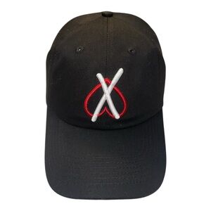 Black Baseball Cap with embroidered logos